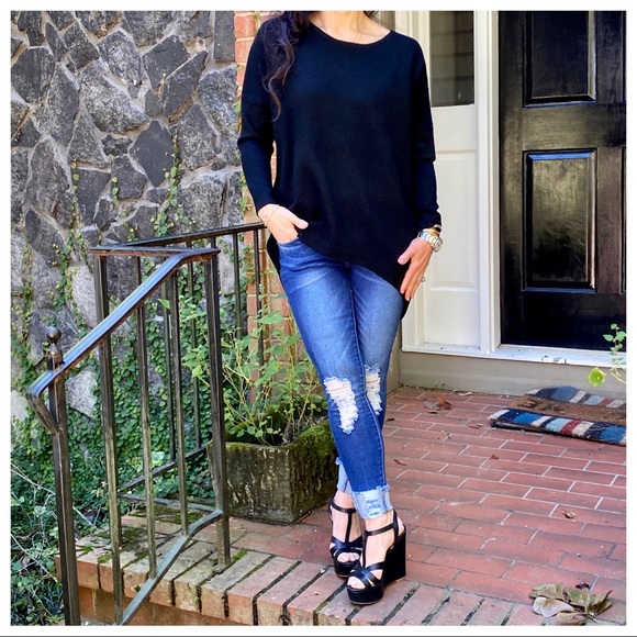 ✨PARIS✨ 
Black High/Low loose fit sweater - Picture 9 of 9